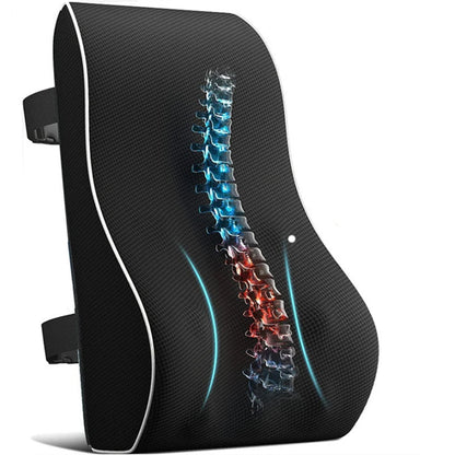 LUMBREST DriveEase™ Lumbar Cushion – Memory Foam Support - black waist / L