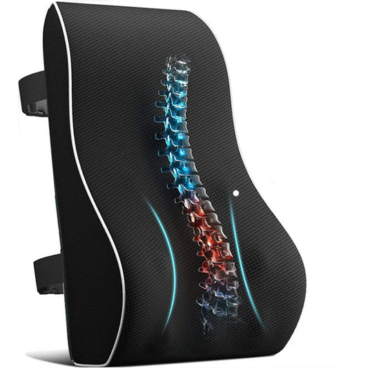 LUMBREST DriveEase™ Lumbar Cushion – Memory Foam Support - black waist / L