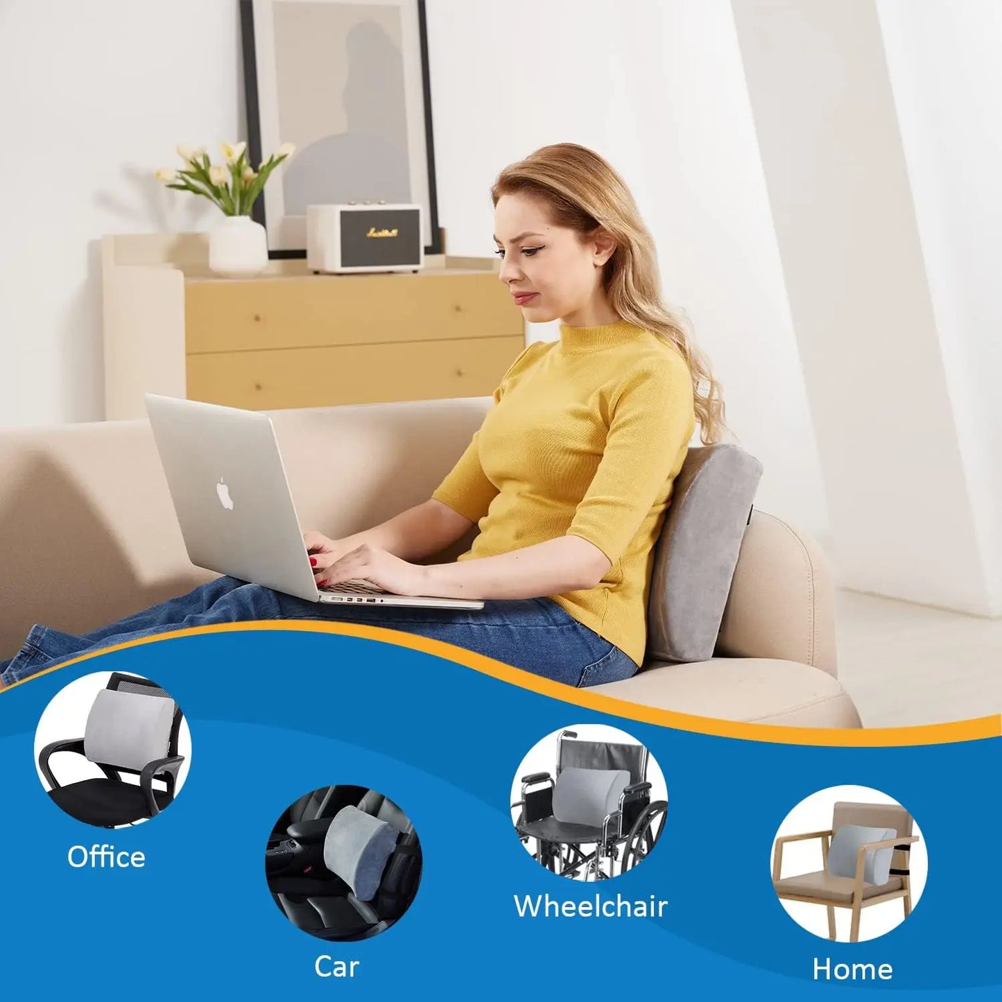 LUMBREST OfficeEase™ Cushion – Memory Foam Lumbar Support