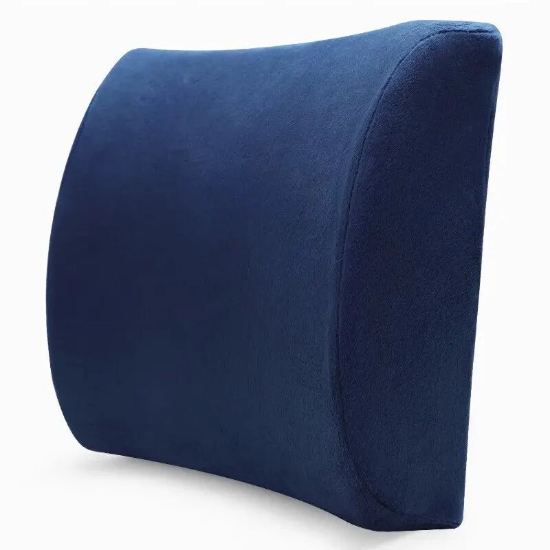 LUMBREST OfficeEase™ Cushion – Memory Foam Lumbar Support - Navy Blue / 32x30cm
