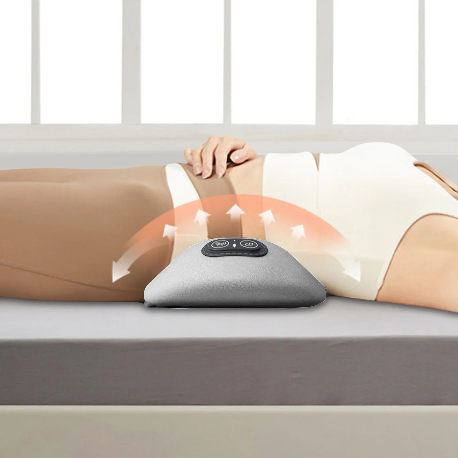 LUMBREST RelaxCore™ Pillow – Adjustable Lumbar Support with Heat - Light Grey