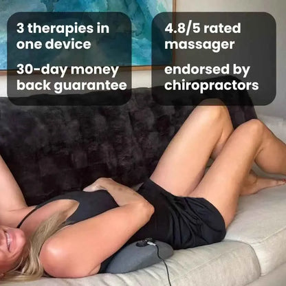 LUMBREST RelaxMotion™ Pillow – Heated Vibration Lumbar Support - Massager Black