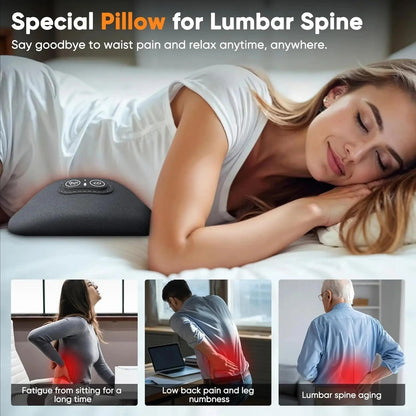 LUMBREST RelaxMotion™ Pillow – Heated Vibration Lumbar Support - Massager Black