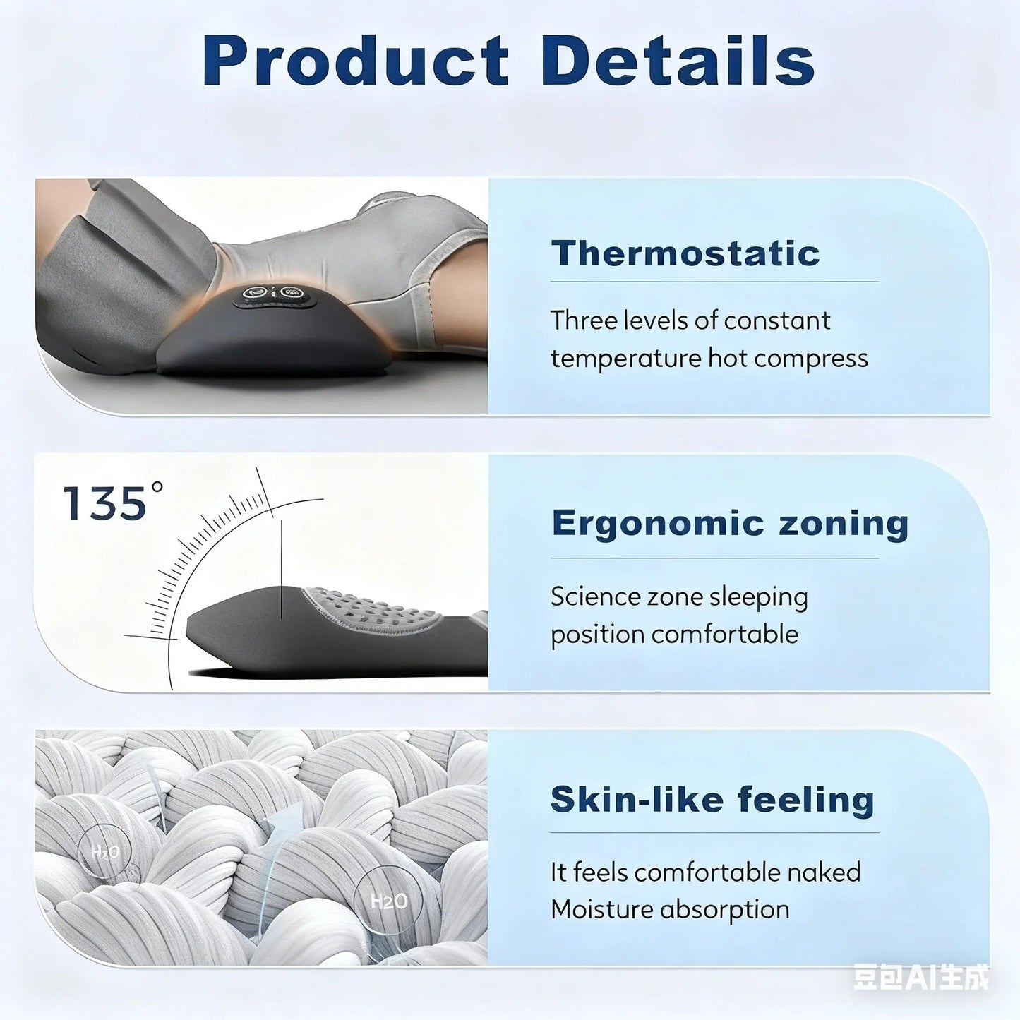 LUMBREST RelaxMotion™ Pillow – Heated Vibration Lumbar Support - Massager Black