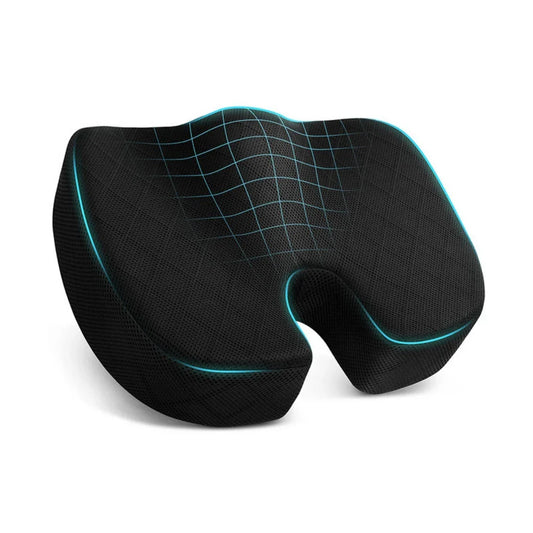 LUMBREST SeatEase™ Cushion – Memory Foam Comfort Seat Support - Black 1 piece