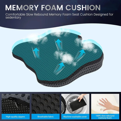 LUMBREST SitComfort™ Cushion – Memory Foam Seat Support